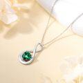 wholesale TOUPOP May Birthstone Necklace For Women Emerald Necklace Pendant 928 Sterling Silver Infinity Love Moon Jewelry Birthday Christmas Gifts For Women Mom Wife Girlfriend -0-4