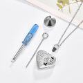 wholesale 925 Sterling Silver Crystal Eye & Butterfly Heart Cremation Jewelry Urn Pendant Necklace with Funnel and Key Chain-0-1