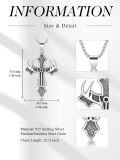 wholesale 925 Sterling Silver &  Celtic Crucifix with Trident and Hooks Pendant Necklace for Men/Women-0-1