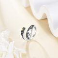 wholesale Sterling Silver & Gold Mountain Spoon Ring Vintage Nature-Inspired Adjustable Thumb Ring for Women-0-1