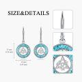 wholesale 925 Sterling Silver Turquoise Triquetra Drop Earrings-0-4