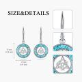 wholesale 925 Sterling Silver Triquetra Earrings Wholesale With Blue Turquoise Inlay-0-4