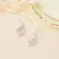 TOUPOP Sterling Silver Rose Heart Butterfly Initial G Letter Drop Dangle Earrings-0-4