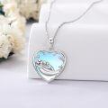 wholesale 925 Sterling Silver Heart-Shaped Otters Pendant Necklace - Gifts for Her-0-3
