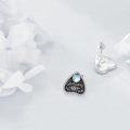 wholesale 925 Sterling Silver Triangle Moonstone Stud Earrings with Hello and Goodbye Design-0-4