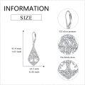 wholesale 925 Sterling Silver Filigree Tree of Life Heart Drop Leverback Earrings-0-4