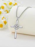 wholesale Star Of David/star Cross Necklace For Men Women 925 Sterling Silver Jewish Star Cross Pendant Protection Religious Necklace Gift For Fathers Day Christmas -0-2