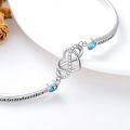 wholesale 925 Sterling Silver Blue Crystal Grandmother and Granddaughter Infinity Heart Bracelet-0-2