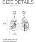 wholesale Sterling Silver Floral Teardrop Earrings w Birth Flower Engraved Gift for Women-0-38