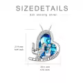 TOUPOP Sterling Silver Crystal Dinosaur Heart Necklace Jewelry Gift-0-5