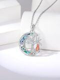 wholesale TOUPOP Tree Of Life Necklace 925 Sterling Silver Abalone Shell Moon Jewelry Gift For Women Mom Wife On Anniversary Birthday -0-2