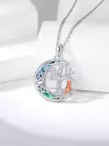TOUPOP Sterling Silver Abalone Shell Tree Of Life Necklace Moon Jewelry Gift-0-2
