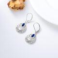 wholesale Sterling Silver 12 Birthstones Filigree Teardrop Leverback Earrings-0-2