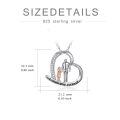 wholesale 925 Sterling Silver Father Daughter Heart Pendant Necklace With Cubic Zirconia I Love You Forever-0-5