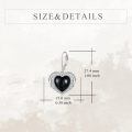 wholesale 925 Sterling Silver Metal Drusy Crystal Angel Wing Heart Dangle Earring Black Leverback Drop s for Women-0-5