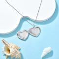 wholesale 925 Sterling Silver Black Enamel Heart Shaped Photo Holder Pendant Necklace for Women-0-3