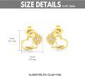 wholesale 14K Yellow Gold Sunflower Heart Stud Earrings with Diamond Accents for Women - Real 14K Gold  Ideas-0-4