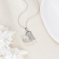 wholesale 925 Sterling Silver Heart-Shaped Pendant with Cat and Girl Charm Necklaces for Women-0-1