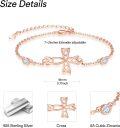 wholesale Rose Gold 925 Sterling Silver Cross Celtic Knot Adjustable Bracelet Christian Irish  for Women-0-2