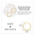 wholesale 925 Sterling Silver Gold Plated Bamboo Hoop Earrings for Women 30mm Diameter-0-4