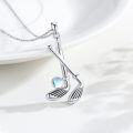 wholesale 925 Sterling Silver Moonstone Crossed Golf Clubs Pendant Necklace for Women-0-3