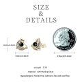 wholesale 925 Sterling Silver Gold Plated Celtic Knot Crescent Moon Black Onyx Stud Earrings-0-2