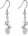 wholesale 925 Sterling Silver Squirrel Moonstone Drop Earrings for Women-0-0