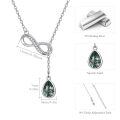 wholesale 925 Sterling Silver Green Moss Agate CZ Infinity Drop Pendant Necklace-0-1