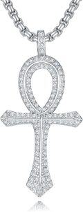 wholesale 925 Sterling Silver Egyptian Cross Pendant Necklaces for Men & Women - 24K Gold Plated  Set-0-0
