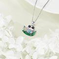 wholesale Sterling Silver April Birthstone Axolotl Heart Necklace for Women-0-4