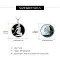 wholesale 925 Sterling Silver Virgo Zodiac Maiden Black Onyx Oval Pendant Necklace-0-5