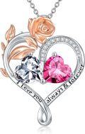 wholesale 925 Sterling Silver Rose Quartz Heart Birthstone Necklace for Women Valentine s Day Gift-0-0