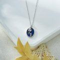 wholesale 925 Sterling Silver Lapis Lazuli Astronaut & Spaceship Pendant Necklace Universe Jewelry for Women and Men-0-1