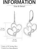 wholesale 925 Sterling Silver Infinity Heart & Cross Dangle Drop Leverback Earrings for Women-0-2