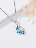 wholesale TOUPOP Dolphin Gifts For Women Sterling Silver Crystal Dolphin Pendant Necklace Dolphins Jewelry For Dolphins Lovers Mothers Day Graduation Birthday Gift For Her -0-1