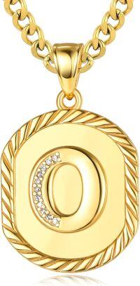 wholesale Sterling Silver A Z Letter Pendant Necklace w Cuban Chain (Gift)-O