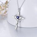 wholesale 925 Sterling Silver Metal Stone Stethoscope Cross Pendant Necklace for Nurse Doctor Graduation Gift-0-2