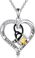 wholesale 925 Sterling Silver She Believed So She Did Heart Necklace-0-0