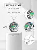 wholesale 925 Sterling Silver Abalone Shell Howling Wolf Moon Phases Pendant Necklace for Women-0-4