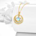 wholesale 10K Golden 10K Gold Moonstone Star Pendant Necklace for Women's Gifts-0-2