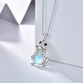 wholesale 925 Sterling Silver Blue Opal & Green Turquoise Pendant Frog Necklace-0-2