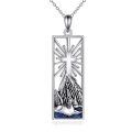 wholesale 925 Sterling Silver Cross & Stone Mountain Pendant Necklace for Women Skiing Gifts-0-0