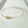wholesale 14k Gold Filigree Butterfly Anklet Delicate Chain Jewelry Elegant Design-0-2