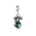 wholesale 925 Sterling Silver Mushroom Moss Agate Dangle Charm Bead For Bracelet-0-0