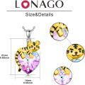 wholesale 925 Sterling Silver Yellow Gold Plated Cubic Zirconia Black Crystal Tiger Heart Pendant Necklace for Women-0-14