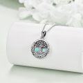 wholesale 925 Sterling Silver Opal Tree of Life Photo Locket Pendant Necklace for Women Wife Girlfriend  48cm Chain Length-0-2
