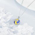 wholesale 925 Sterling Silver Blue & Yellow Enamel Yin Yang CZ Pendant Necklace for Women Golf Lovers' s-0-2