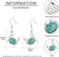 wholesale 925 Sterling Silver Natural Turquoise Crab Dangle Drop Earrings for Women Beach Jewelry-0-5