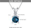 wholesale 14K Gold Round Cut Blue Topaz and Cubic Zirconia Pendant Necklace for Women-0-4