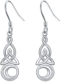wholesale 925 Sterling Silver Celtic Knot Drop Earrings - Irish s for Women-Celtic Style-17